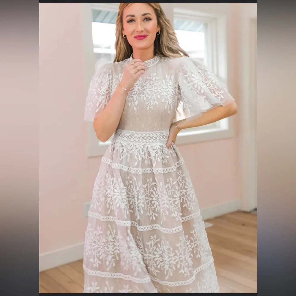 Ivy City Sicily Dress with Flutter Sleeves NWT - Picture 1 of 16
